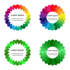 Vector Illustration.Colorful and Green Circles. Templates for Labels, Fliers, Banners, Badges, Posters, Stickers and Advertising Actions.