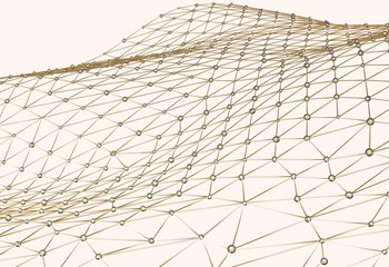 Abstract background of links and connections net nodes isolated 3d illustration