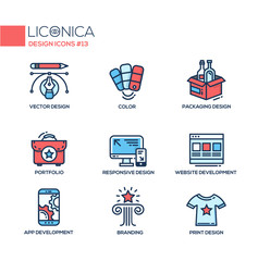 Designing - thin line design icons, pictograms