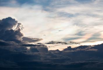 colorful dramatic sky with cloud at sunset