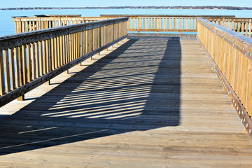 Fototapeta premium Wharf railing shadow
