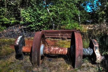 Fototapeta premium Räder aud dem Schrottplatz