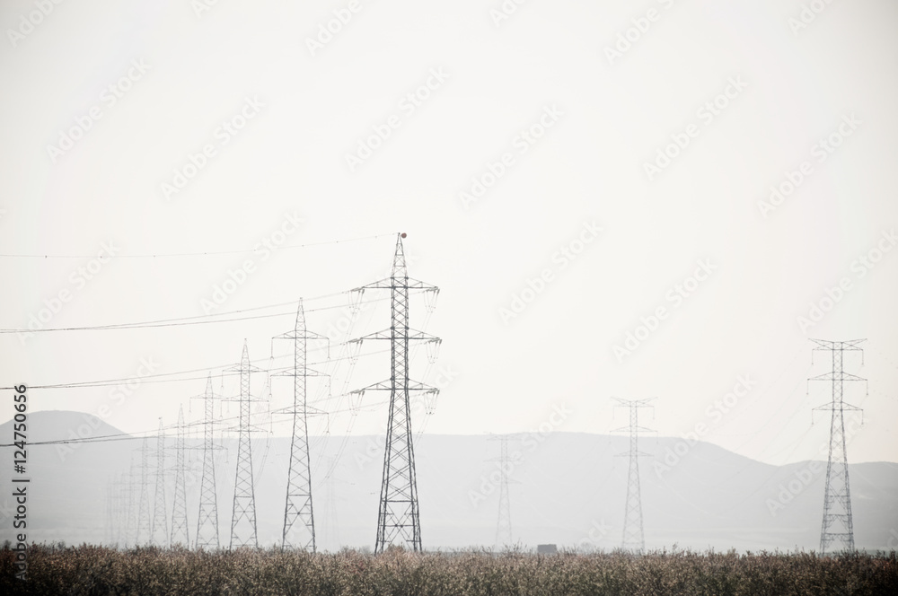 Wall mural power line