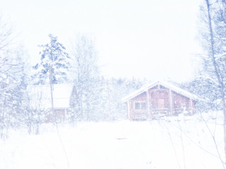Dreamy and abstract magical winter landscape photo