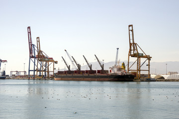 Fototapeta na wymiar Commercial Ship Docks