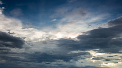 colorful dramatic sky with cloud at sunset