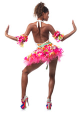 Beautiful dancer, dancer posing on studio background
