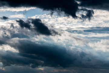 colorful dramatic sky with cloud at sunset
