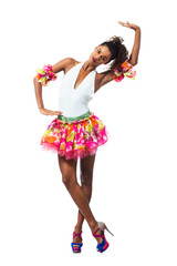 Beautiful dancer, dancer posing on studio background