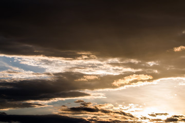 Fototapeta premium colorful dramatic sky with cloud at sunset