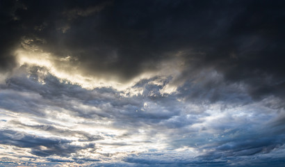 Fototapeta premium colorful dramatic sky with cloud at sunset
