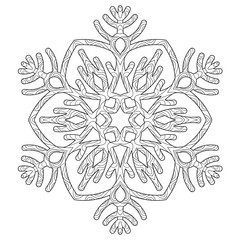 Hand drawn antistress snowflake.