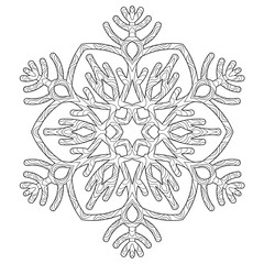 Hand drawn antistress snowflake.