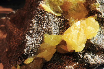 yellow sulphur mineral