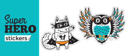 Obraz premium Super Hero stickers