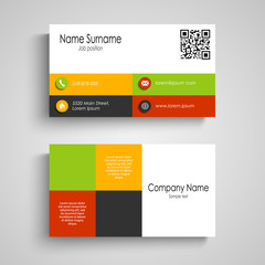 Business card with colored squares template