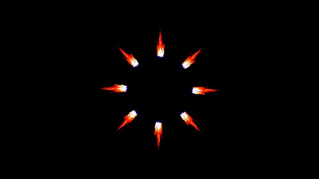 Animated Cartoon Flames for a back of a spaceship or a plane