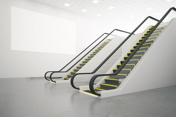 Escalator and poster side