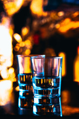 drinking glasses close-up on a dark background