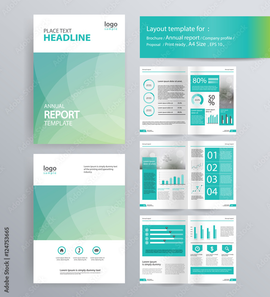 Poster page layout for company profile, annual report, brochure, and flyer layout template. with info graphic element. and vector A4 size  for editable 