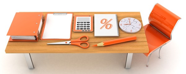 OFFICE SUPPLIES 3d Render Illustration