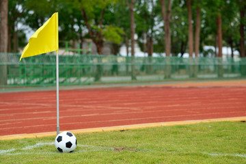 soccer  in a corner kick