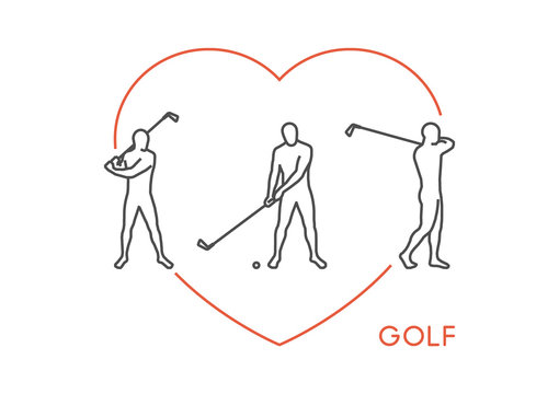 Vector line stylish logo for golf.