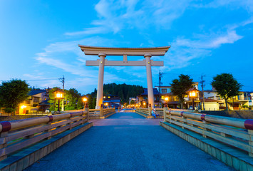 Blue Hour Torii Gate Miyamae Bashi Takayama H
