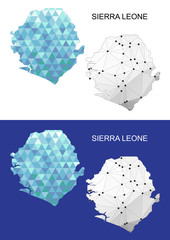 Sierra Leone map in geometric polygonal style. Abstract gems triangle.