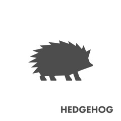 Black vector figure of hedgehog.