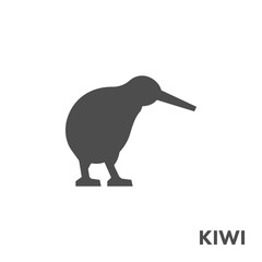 Black vector figure of kiwi.