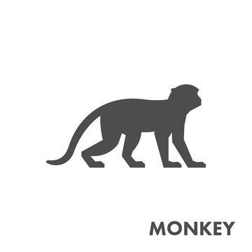 Black vector figure of monkey.