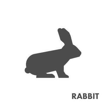 Black vector figure of rabbit.