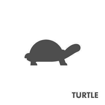 Black vector figure of turtle.