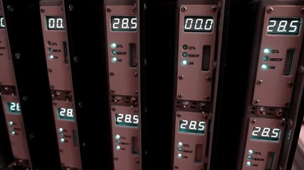 Armored military BMP and soldiers on the board, successful cross the river by swimming. Quadrocopter shooting  - Powered by Adobe