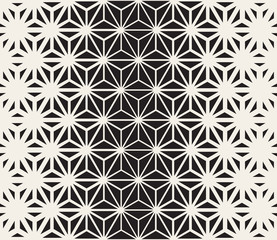 Vector Seamless Black and White Triangle Lines Grid Pattern