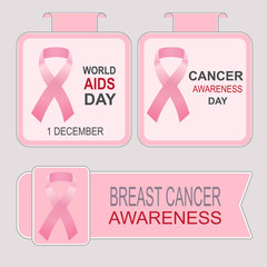 World AIDS Day. Breast Cancer awareness day.   medical set.