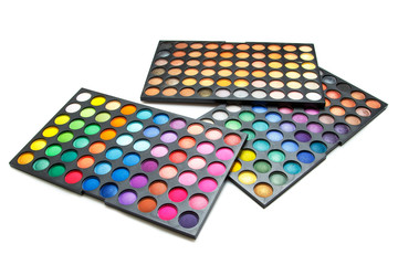 Palette with a multicolored eyeshadows