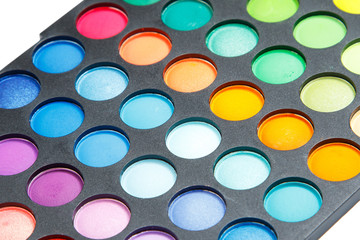 Palette with a multicolored eyeshadows
