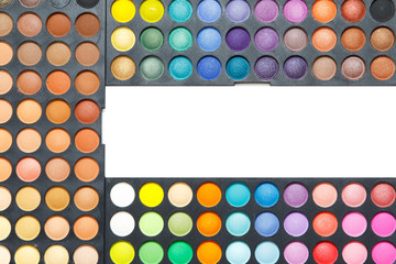 Palette with a multicolored eyeshadows