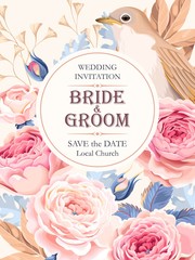 Vintage wedding invitation