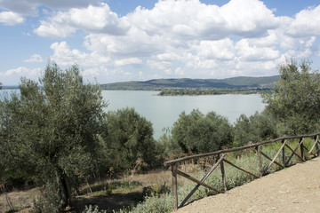Fototapeta na wymiar Lago Trasimeno, Perugia, Umbria, Italia