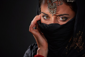 portrait of a beautiful Arab girl for advertising and magazines.