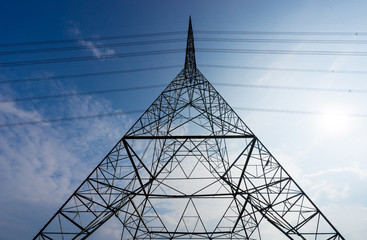  high voltage pole with sky background