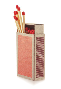 Matches protruding from the box.