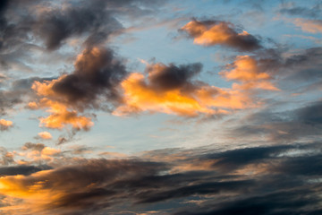 colorful dramatic sky with cloud at sunset