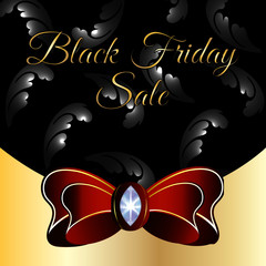 Black Friday sale background with ribbon