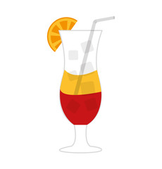 tropical cocktail cup isolated icon vector illustration design