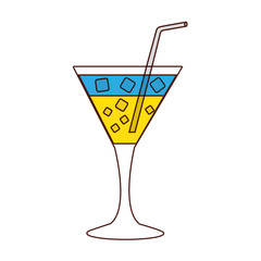 tropical cocktail cup isolated icon vector illustration design