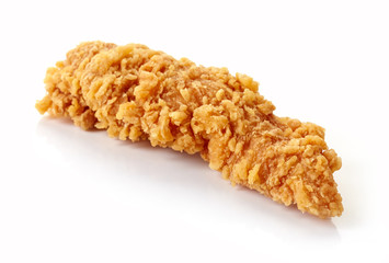 Breaded chicken fillet isolated on white